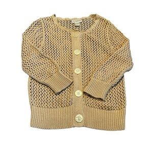 Banana Republic Cardigan Tan Loose Knit 3/4 Sleeve Beachy Boho Chic Size M